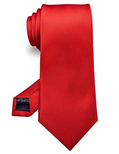 RBOCOTT Silk Red Tie Business Wedding Formal Necktie for Men (Red)