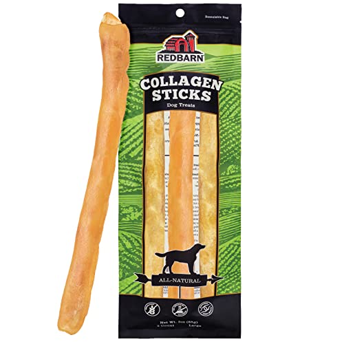 Beef Collagen Sticks for Dogs, Long Lasting Collagen Chews for Dogs. Bully Sticks Alternative High Protein Dental Treats w/ Natural Collagen for Dogs Supports Joint, Skin & Coat Health (Large, 3pk)