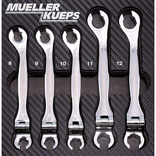 Mueller-Kueps 457 705 Line Wrench Kit with Joint (with 8mm, 9mm, 10mm, 11mm, 12mm)