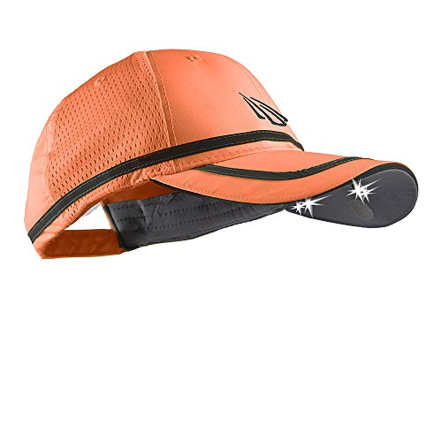 POWERCAP Safety Visibility LED Hat 25/10 Ultra-Bright Hands Free Lighted Battery Powered Headlamp  Hi-Vis Orange (CUB4-5253)