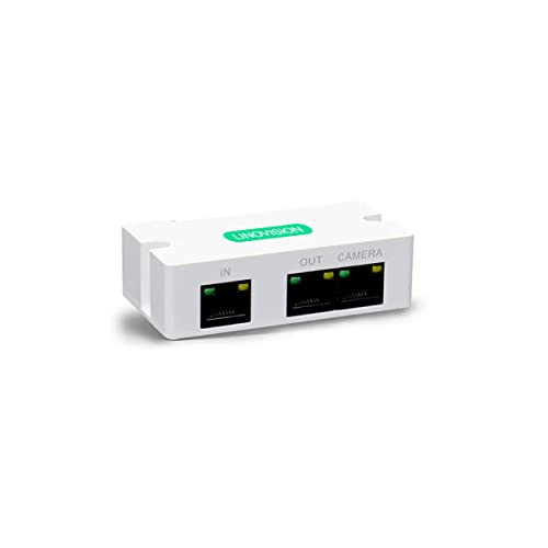 LINOVISION Mini 2 Port POE Extender IEEE 802.3af/at POE Repeater Up to 1000ft Power Over Ethernet Over Cat5/6 Cable, POE Splitter to 2 POE Devices Like IP Cameras, IP Phone, Wireless AP