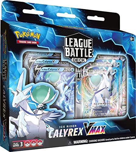 Pokmon TCG: Ice Rider Calyrex VMAX League Battle Deck (60 Cards Ready to Play Deck, 3 Foil V Cards & 3 Foil VMAX Cards)