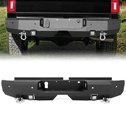 HECASA Rear Bumper with 18W LED Lights Compatible with Ford Ranger 2019 2020 2021 Steel Powder Coated Black