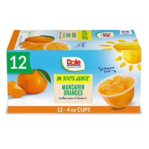 Dole Fruit Bowls Mandarin Oranges Fruit Juice, 4 Ounce, 12 Ct