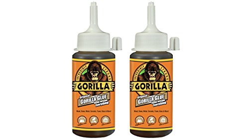 Gorilla Original Gorilla Glue, Waterproof Polyurethane Glue, 4 Ounce Bottle, Brown, (Pack of 2)