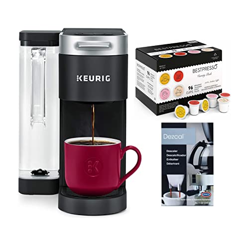 Keurig K-Supreme Single Serve Coffee Maker with Descaling Powder and 96-Count Variety Pack Single Serve K-Cup Bundle (3 Items)