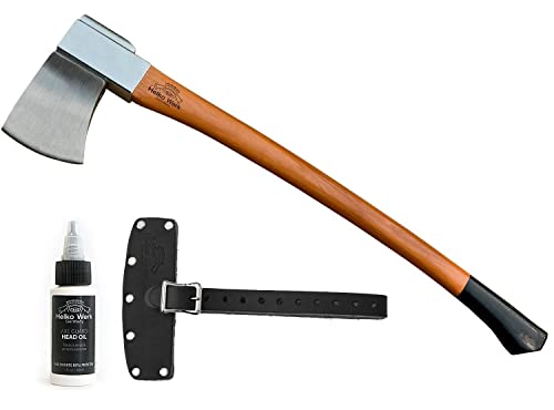 1844 Helko Werk Germany Vario 2000 Universal Axe - German Made Midsize General Purpose Felling Axe and cutting axe and splitting axe with universal blade for felling trees, cutting timber, and splitting wood - Head 4.25 lbs, Handle 30 in. (10053)