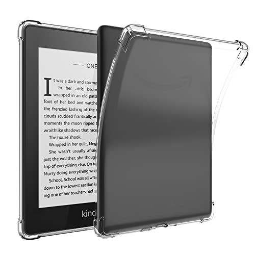 BOZHUORUI Clear Case for Older Kindle Paperwhite Prior to 2018 (5th/6th/7th Generation, 2012-2017 Release,Model EY21 & DP75SDI) - Lightweight TPU Transparent Soft Back Cover Shell (Clear)