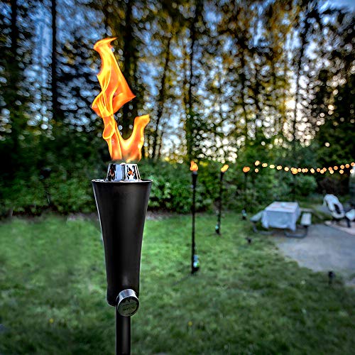 20lb Outdoor Propane Gas Tiki Style Torch - Easily Transform Your Place Into an Elegant Paradise with this Portable 71 inch Long Burning Torch Lighting That Will Compliment any Yard, Pathway, Backyard