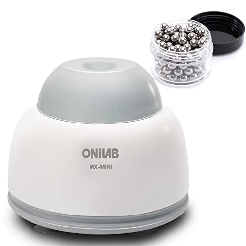ONiLAB Mini Vortex Mixer with Touch Function, Lab Mixing, Nail Polish,Eyelash Adhesives and Acrylic Paints Mixing, Lab Vortexer for Tubes,Include 120 pcs Stainless Steel Mixing Balls