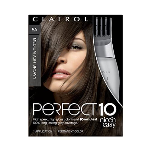 Clairol Nice'n Easy Perfect 10 Permanent Hair Color, 5A Medium Ash Brown, Pack of 1