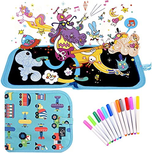 Kids Erasable Doodle Book Set-Miicasa Toddler Travel Activities,Reusable Drawing Pads, Preschool Busy Book Car Ride Airplane Activities for Girls Boys Ages 3,4,5,6