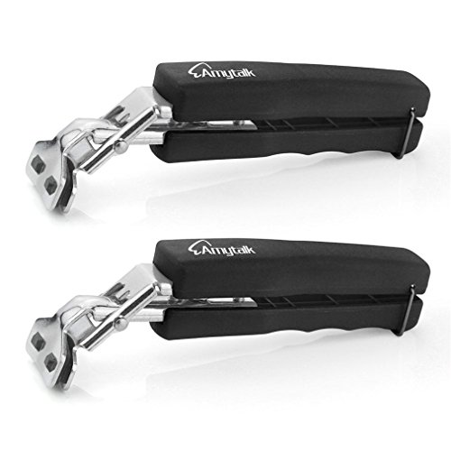 Amytalk 2Pack Black Bowl Clip Gripper Clips Retriever Tongs for Lifting Hot Dishs Bowl Pot Pan Plate from Instant Pot Microwave Oven Air Fryer, 304 Stainless Steel
