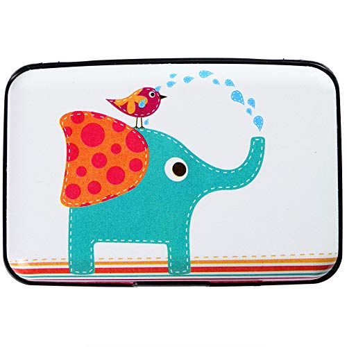 GULILASA Credit Card Holder Aluminum Wallet RFID Blocking Metal Slim Hard Case (Elephant)