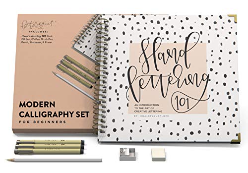 Modern Calligraphy Set for Beginners: A Creative Craft Kit for Adults featuring Hand Lettering 101 Book, Brush Pens, Calligraphy Pens, and More