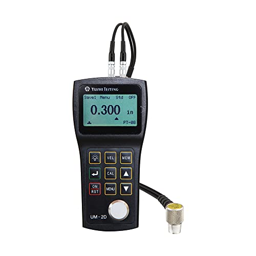 YUSHI UM2 Series UM-2D Handheld Portable Ultrasonic Thickness Gauge Tester Meter 0.03'' to 12'' w/PT-08 Probe, (echo-echo) Through Paint & Coatings,Interchangeable Probe/Transducer Option Available