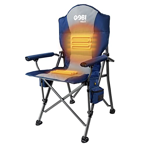 Terrain Heated Camping Chair - 9 hrs of Heat | with Battery & Charging Cable | 3 Heat Settings (Midnight)