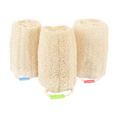 Natural Exfoliating Loofah Sponge - eco Friendly Organic Loofah Luffa Sponges, Body Scrubber for Shower Scrubbing, Egyptian Real Loofa, Bath Puff for Bathing, Spa, Massaging Daily Skin Cleansing Care