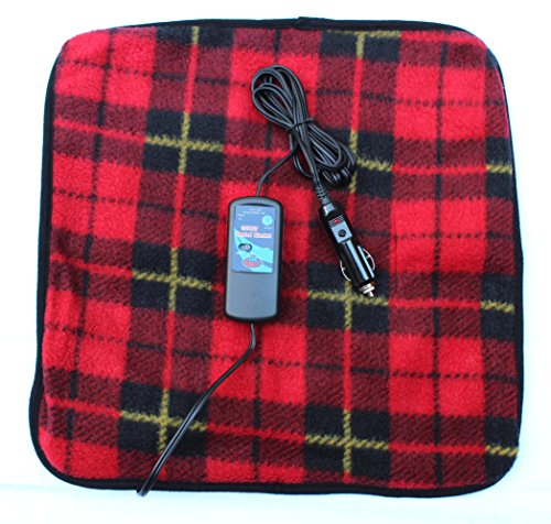 Trillium Worldwide Car Cozy 2 12-Volt Heated Mini Travel Pad, Red Plaid, 16 x 16, (TWI-2202)