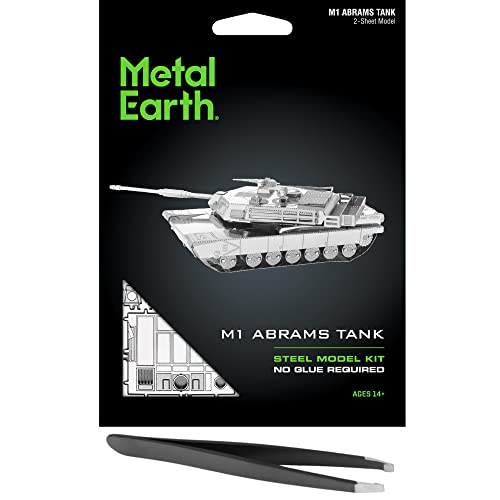 Metal Earth M1 Abrams Tank 3D Metal Model Kit Bundle with Tweezers Fascinations