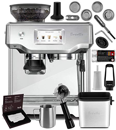 Breville BES880BSS Barista Touch Espresso Machine Brushed Stainless Steel + Manufacturer's Warranty + Knock Box Mini