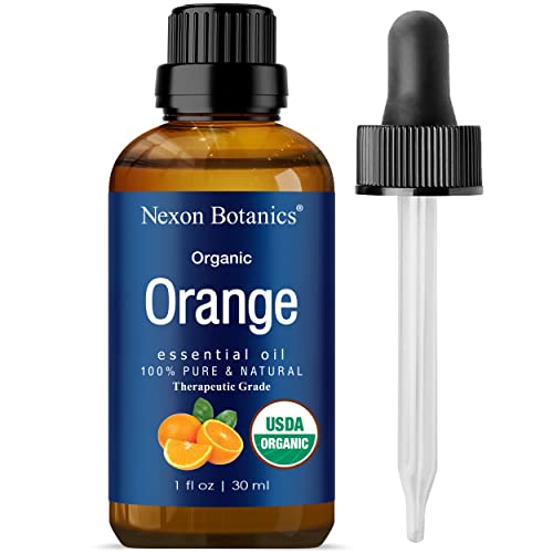 Organic Orange Essential Oil 30ml - Undiluted Natural Sweet Orange Essential Oils for Diffuser, Aromatherapy and Skin Care - Pure Cold Pressed Orange Oil Essential Citrus - Nexon Botanics