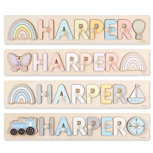 Personalized Wooden Name Puzzle With Pegs For Baby, Easter Gift for Kids, Unique Christmas Gift, 1st Birthday Present, Baby Shower, Nursery Decor, Montessori Wooden Toys, Toddler Gift