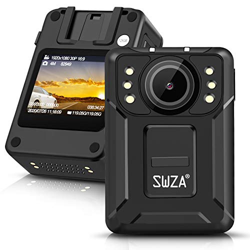 SWZA M2 1440P HD Police Body Camera,128G Memory,Ambarella H22 Chipset,Portable Body Camera with Audio Recording Wearable,Night Vision,Waterproof Body Worn Camera