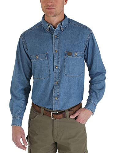 Wrangler Riggs Workwear mens Denim Work button down shirts, Antique Navy, XX-Large Tall US