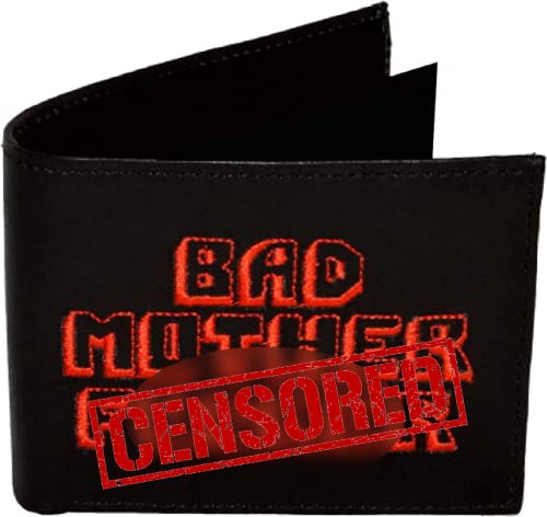 BMF Wallet Red Embroidery Black Leather