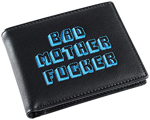 Miramax, LLC Officially Licensed Black/Blue Embroidered Bad Mother Leather Wallet