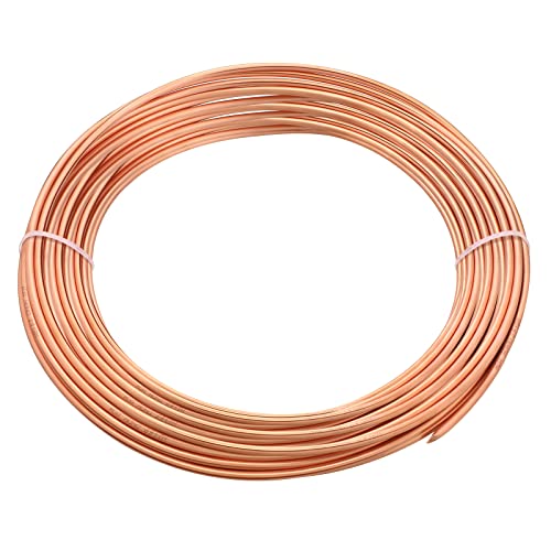 25Ft Copper Tube Refrigeration Tubing Flexible Copper Tubing Seamless Hollow Copper Pipe Soft Industrial Metal Tubing for Air Conditioning Refrigerator and Other Equipment (1/8)