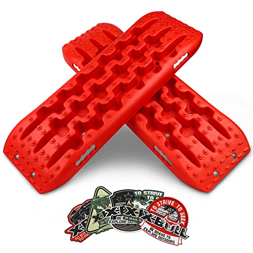 X-BULL New Recovery Traction Tracks Tire Ladder for Sand Snow Mud 4WD(Red)
