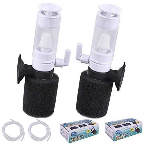 FORKPIE 2PCS Mini Aquarium Sponge Filter, Betta Shrimp Nano Fish Bio Foam Filter, Quiet Internal Fish Tank Filter for Fresh/Saltwater/Small Fish Tank Oxygenation Filtration