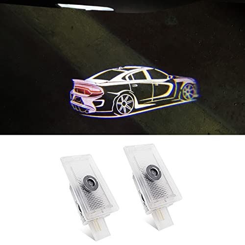 Car Door Logo Lights Courtesy LED Projector Lamps Accessories Compatible for Charger car 2012-present (Charger 2012-present)