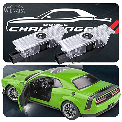 WILNARA LED Car Door Logo for Challenger Projector Ghost Shadow Courtesy Light Welcome Light 2010-2022