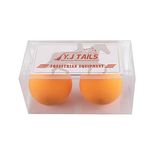 Y.J TAILS Horse Ear Plugs, Equine earplugs, Foam Ball, Block Noise, Soft and Comfortable, Reusable (Orange - 2pcs)