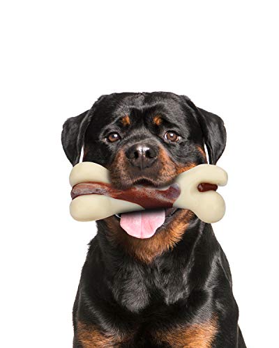 Tikaton Dog Chew Toys for Aggressive Chewers, Beef Flavor Durable Dog Teething Chew Toys Bones for Large/Medium/Small Puppies