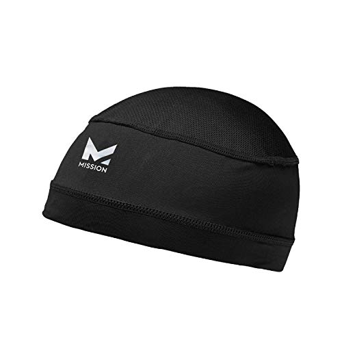 MISSION Cooling Helmet Liner Skull Cap - Cools When Wet Liner for Helmets and Hats - UPF 50 Sun Protection - Black