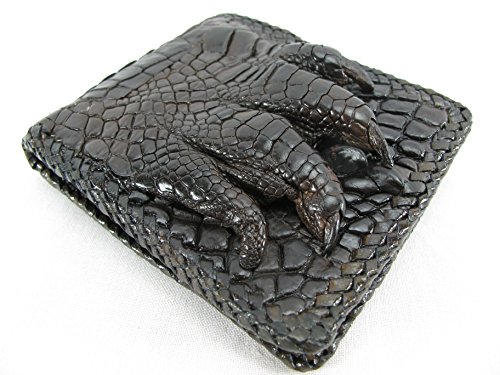 Pelgio Genuine Crocodile Alligator Foot Claw Skin Leather Handmade Wallet (Brown)