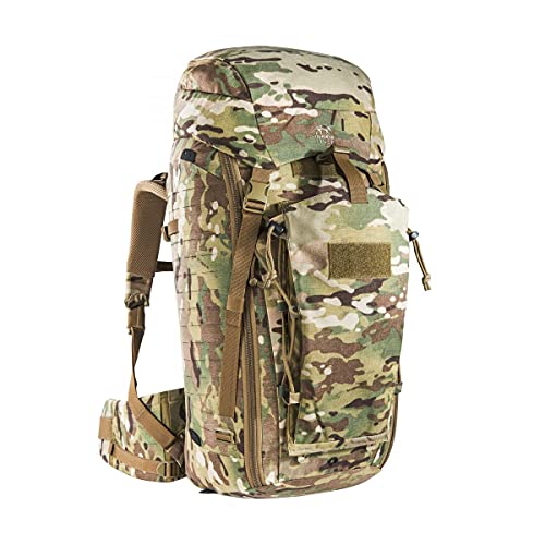 Tasmanian Tiger Modular Pack 45+ Liter Backpack with Tactical MOLLE, Internal Storage Pouches, and Holster, Multicam