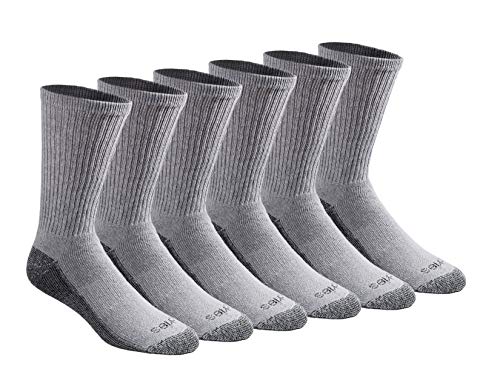 Dickies Men's Dri-tech Moisture Control Crew Socks Multipack, Grey (6 Pairs), Shoe Size: 6-12