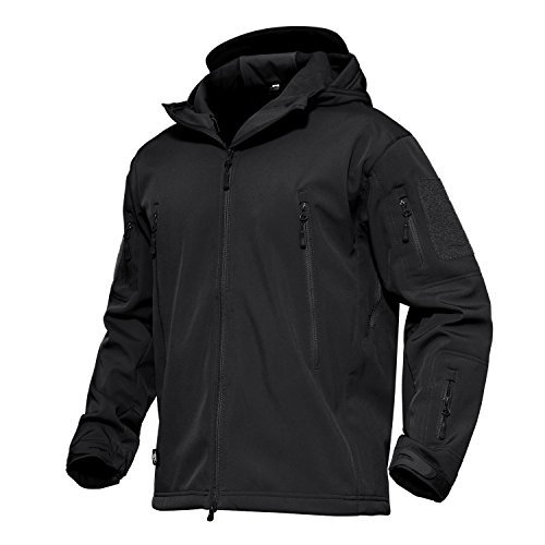 MAGCOMSEN Mens Jacket Tactical Jacket Winter Coats for Men Ski Jacket Winter Jacket Snowboard Jacket Soft Shell Jacket Snow Jacket Waterproof Jackets Black