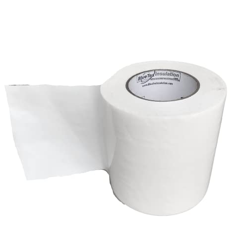 BlueTex Insulation 6'' Wide x 180' Long White Vapor Barrier Tape - 1 roll Waterproofing and Great for Crawlspaces, Repair, Underlayment Seams, Metal Building Seams, Excellent Air Barrier