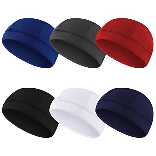 AIPESL 6 Pieces Cooling Helmet Liner Sweat Wicking Bonnet Cycling Skull Cap Running Beanie for Man and Women Multicolor