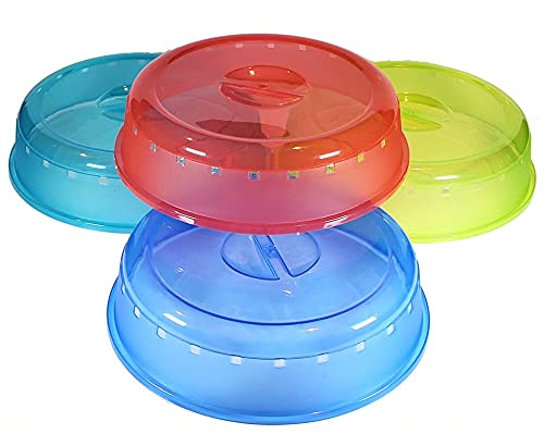 Rock 4 Pack of Microwave Plate Bowl Splatter Cover. Keep Your Microwave Clean While Heating Messy Items with Vented, Colorful Lids! (4100)