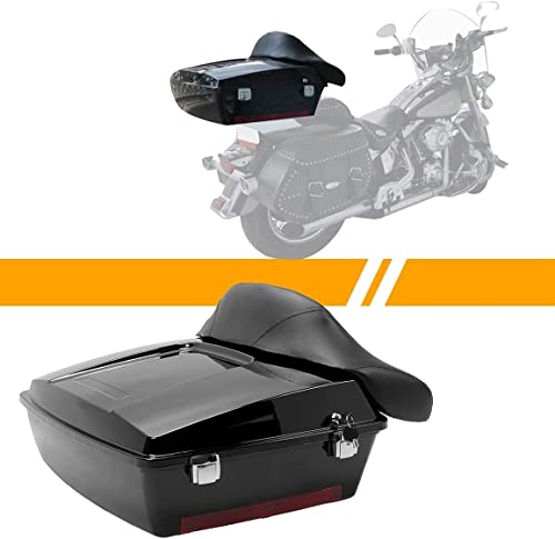 ECOTRIC Chopped Tour Pack w/Backrest Compatible with 1997-2008 Harley Davidson Touring Electra Glide Road King