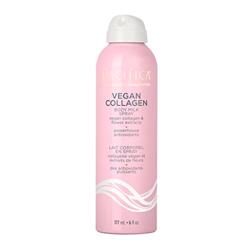 Pacifica Beauty, Vegan Collagen Body Milk Spray, Hydrating, Nourishing, Moisturizer, Fast-Absorbing Lotion for Dry Skin, Light Floral Scent, Non-Aerosol, Paraben Free, Vegan + Cruelty Free