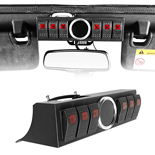 Hooke Road Overhead 6-Switch Pod Panel w/Control & Source System for 2011-2018 Jeep Wrangler JK & Unlimited