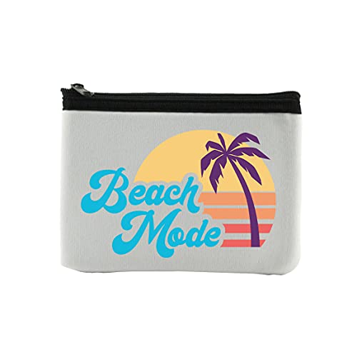 Beach Mode Coin Purse Wallet Pouch For Women | Small Card Change Bag With Zipper | Mini Travel Purse For ID Case | Makeup Card Novelty Bag